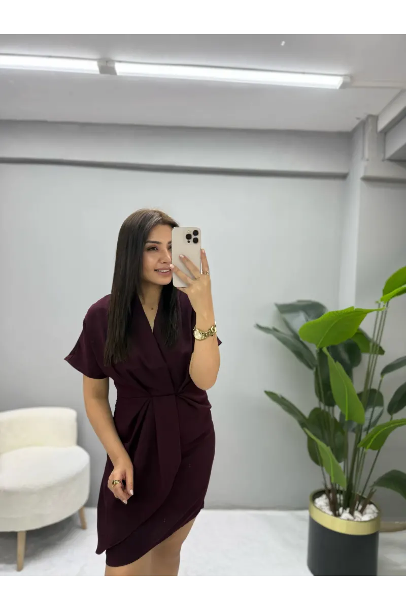Daring Yarasa Kol Bel Bağlamalı Elbise
