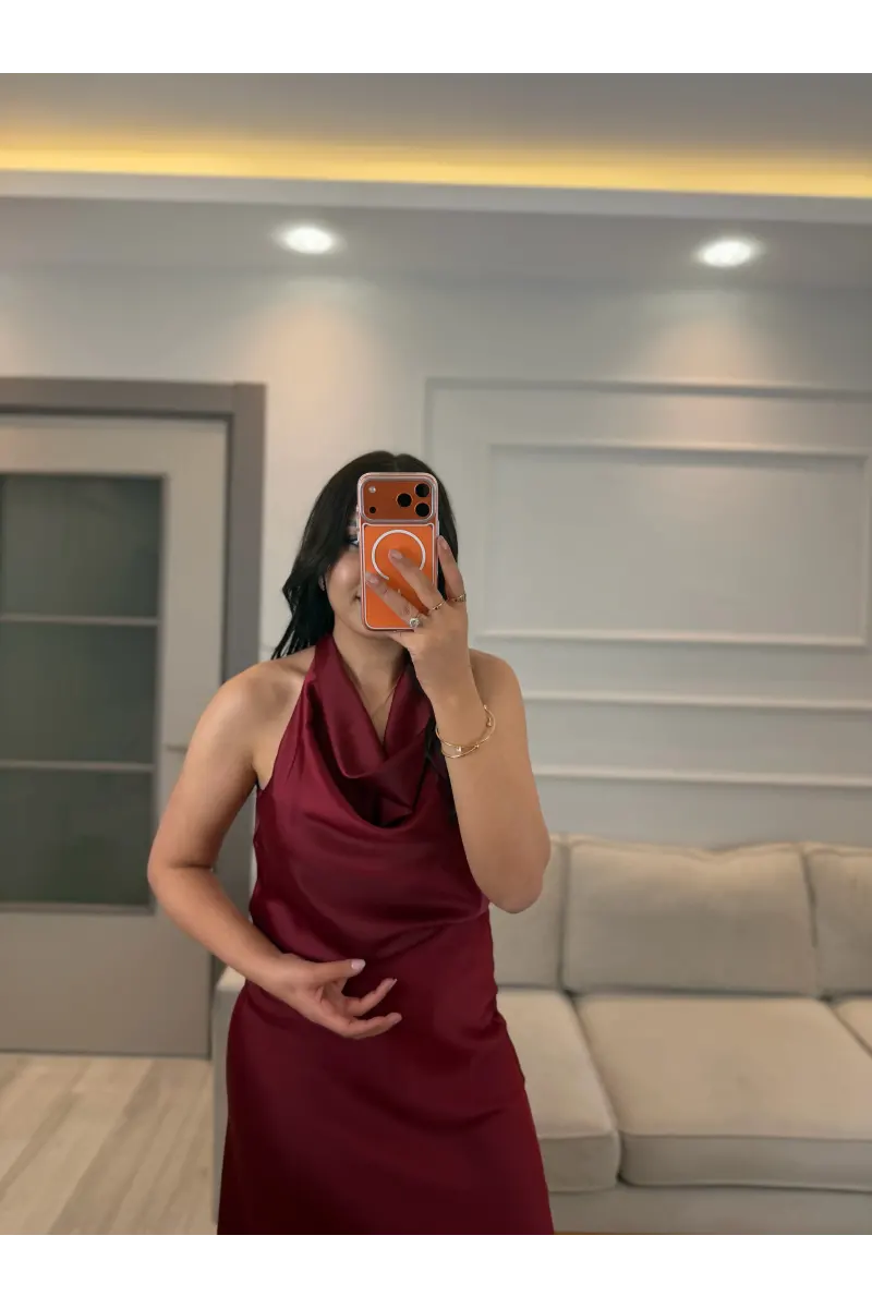 Degaje Yaka Saten Bluz