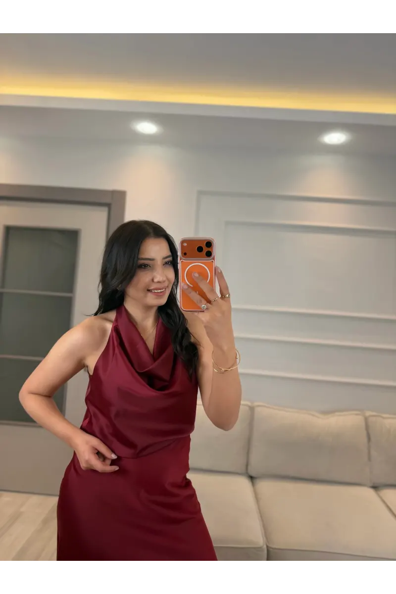 Degaje Yaka Saten Bluz