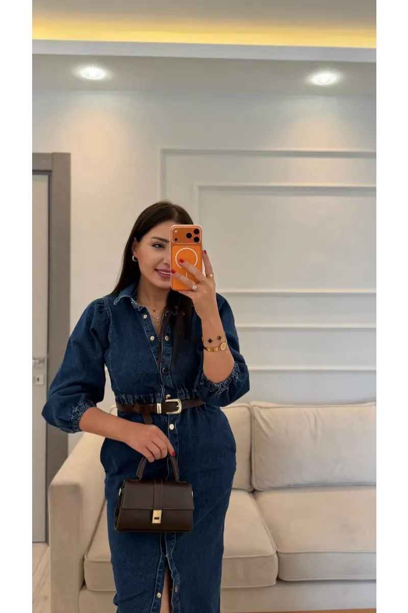 Denim Kot Elbise