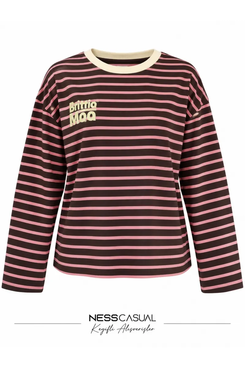 Different Çizgili Sweatshirt