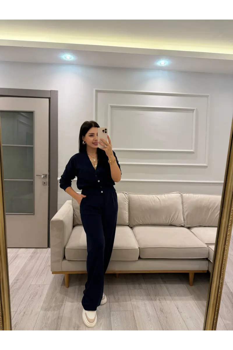 Düğme Detaylı Modal Eşofman Takım
