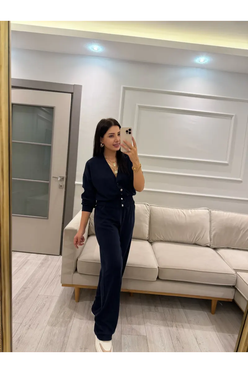Düğme Detaylı Modal Eşofman Takım