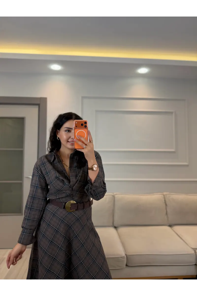 Ekose Gömlek Etek Takım