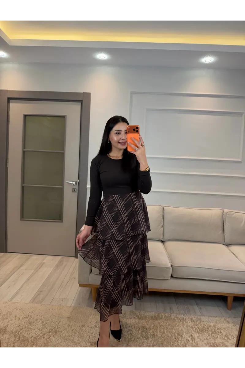 Etek Kat Kat Garnili Elbise