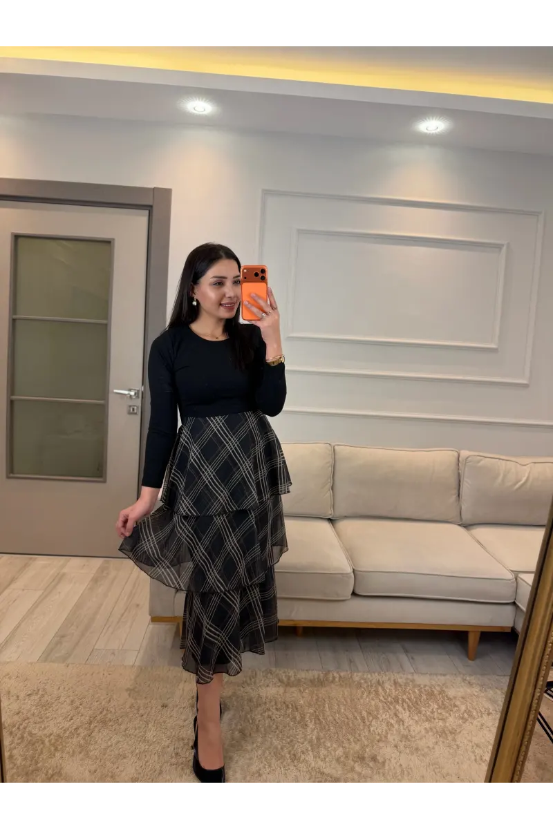 Etek Kat Kat Garnili Elbise