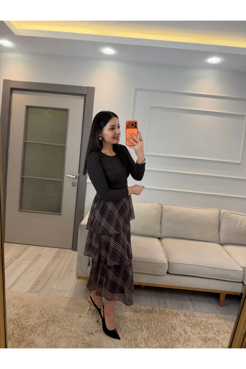 Etek Kat Kat Garnili Elbise