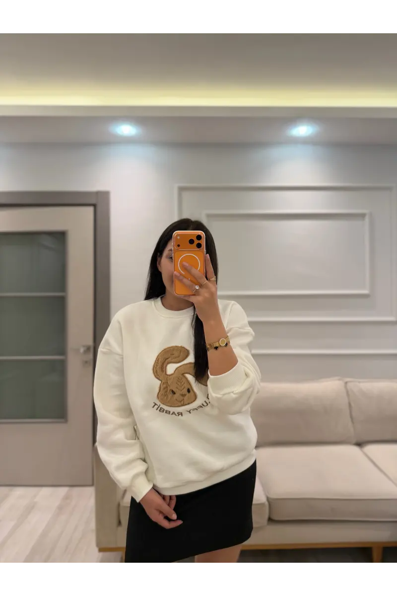 Fluffy Üç İplik Şardonlu Sweatshirt