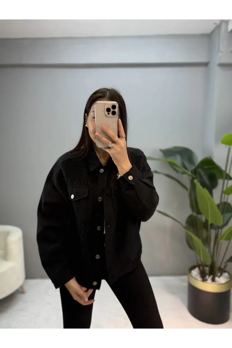 Lida Gabardin Triko Detay Ceket