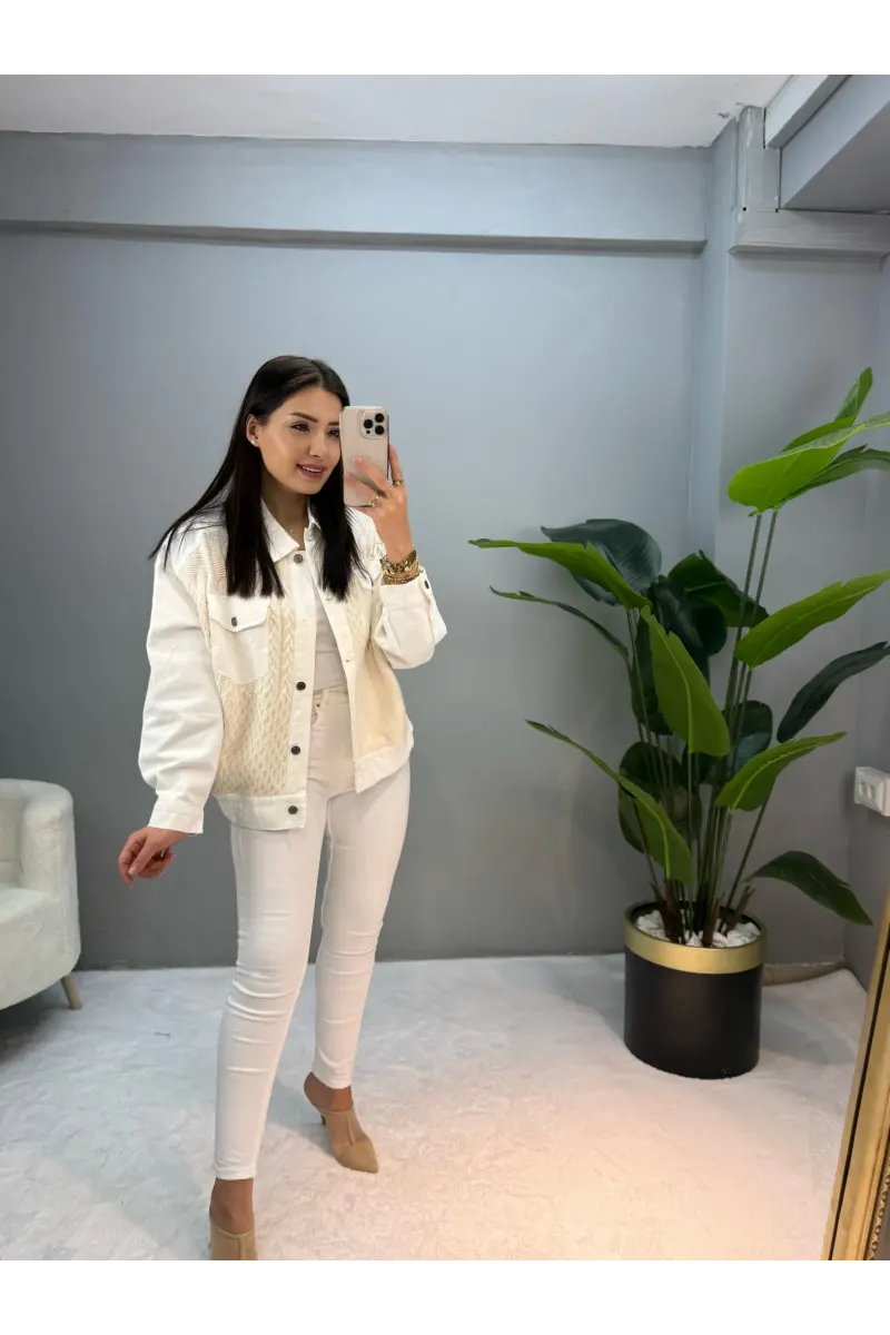 Lida Gabardin Triko Detay Ceket
