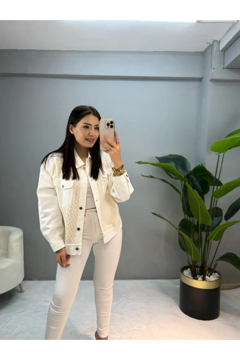 Lida Gabardin Triko Detay Ceket