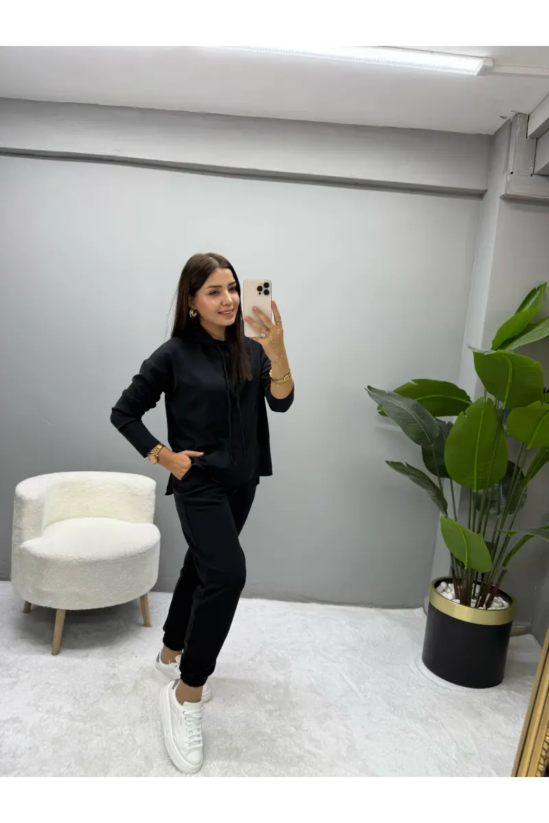Modal Kumaş Kapüşonlu Takım
