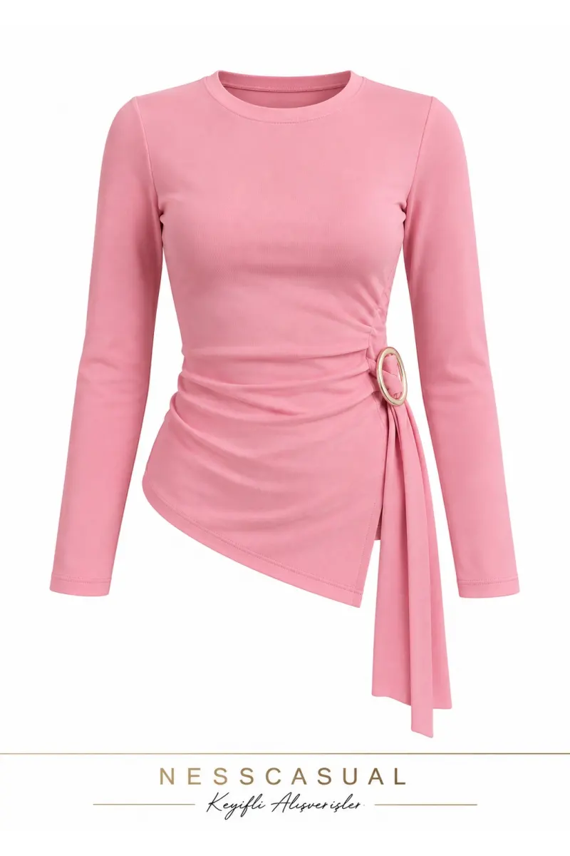 Modal Toka Detaylı Uzun Kol Sweatshirt