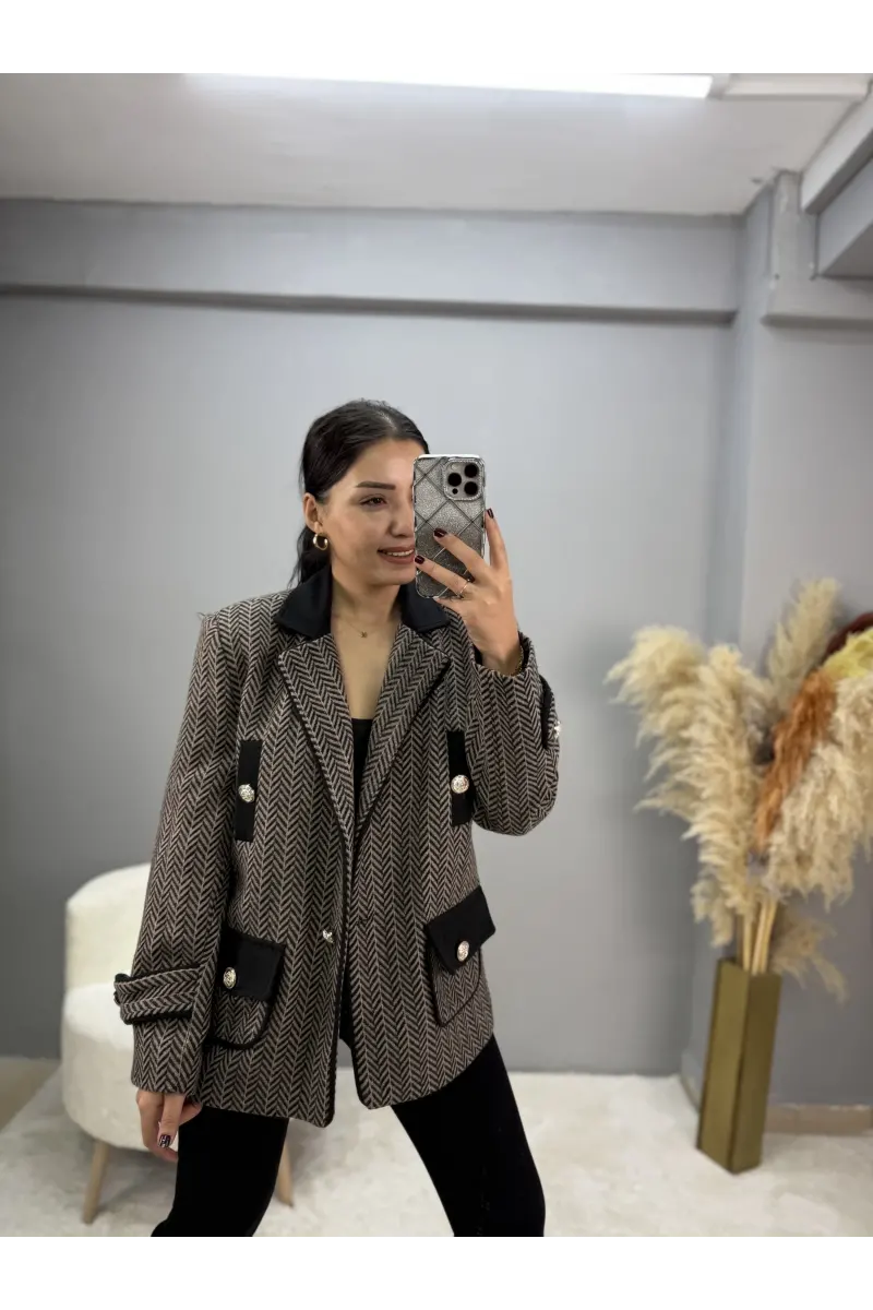 Mrka Muadil Balık Sırtı Blazer Ceket
