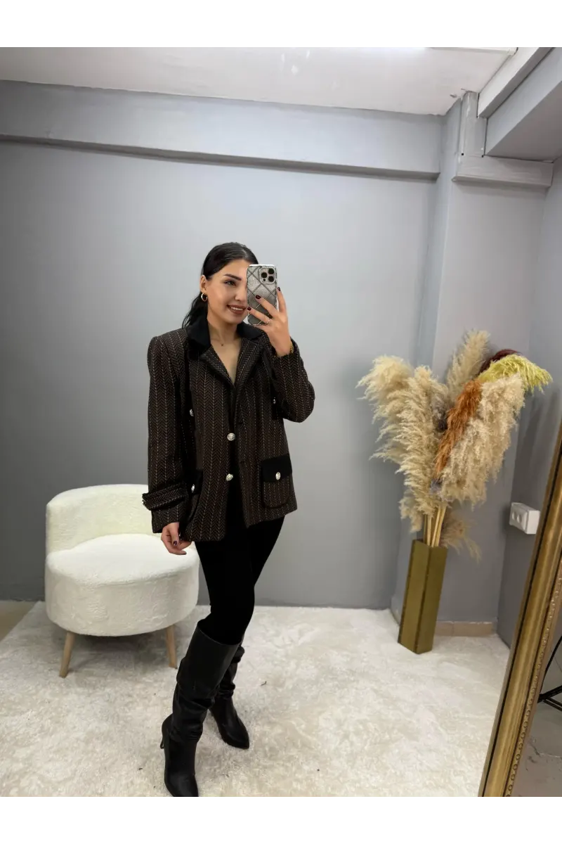 Mrka Muadil Balık Sırtı Blazer Ceket