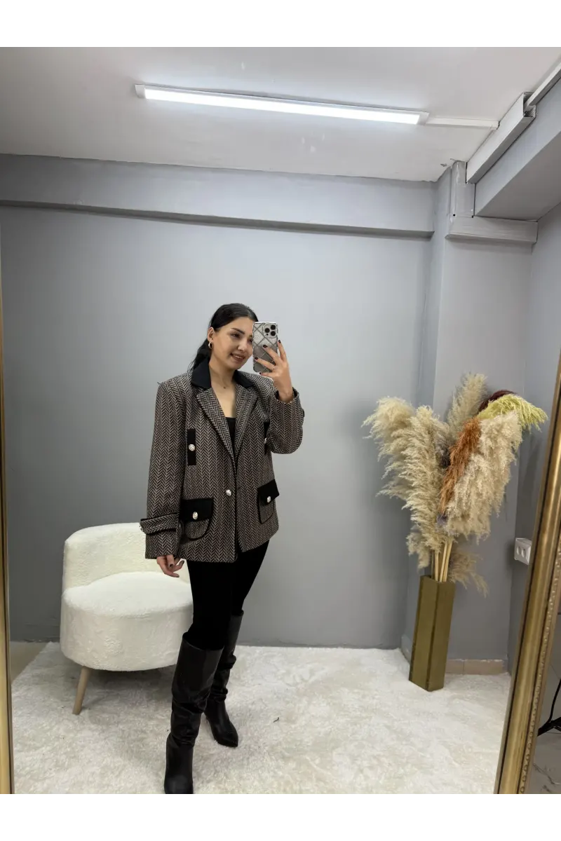 Mrka Muadil Balık Sırtı Blazer Ceket