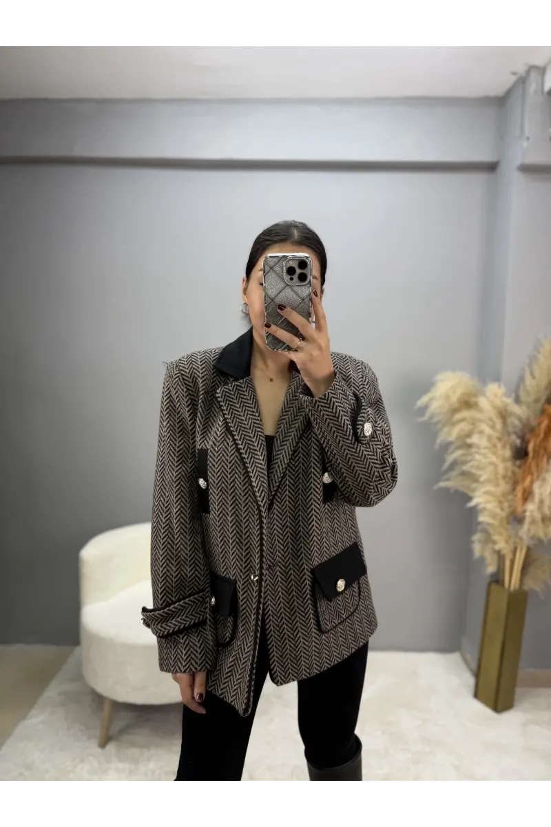 Mrka Muadil Balık Sırtı Blazer Ceket