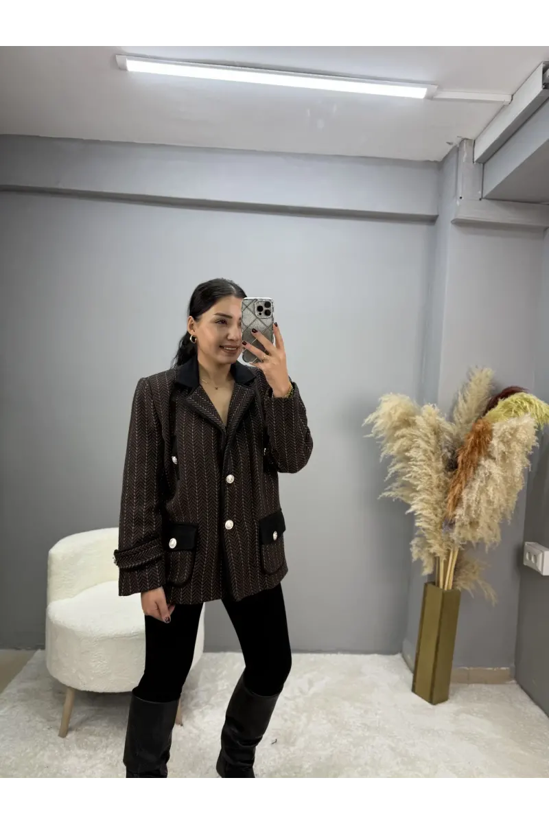 Mrka Muadil Balık Sırtı Blazer Ceket