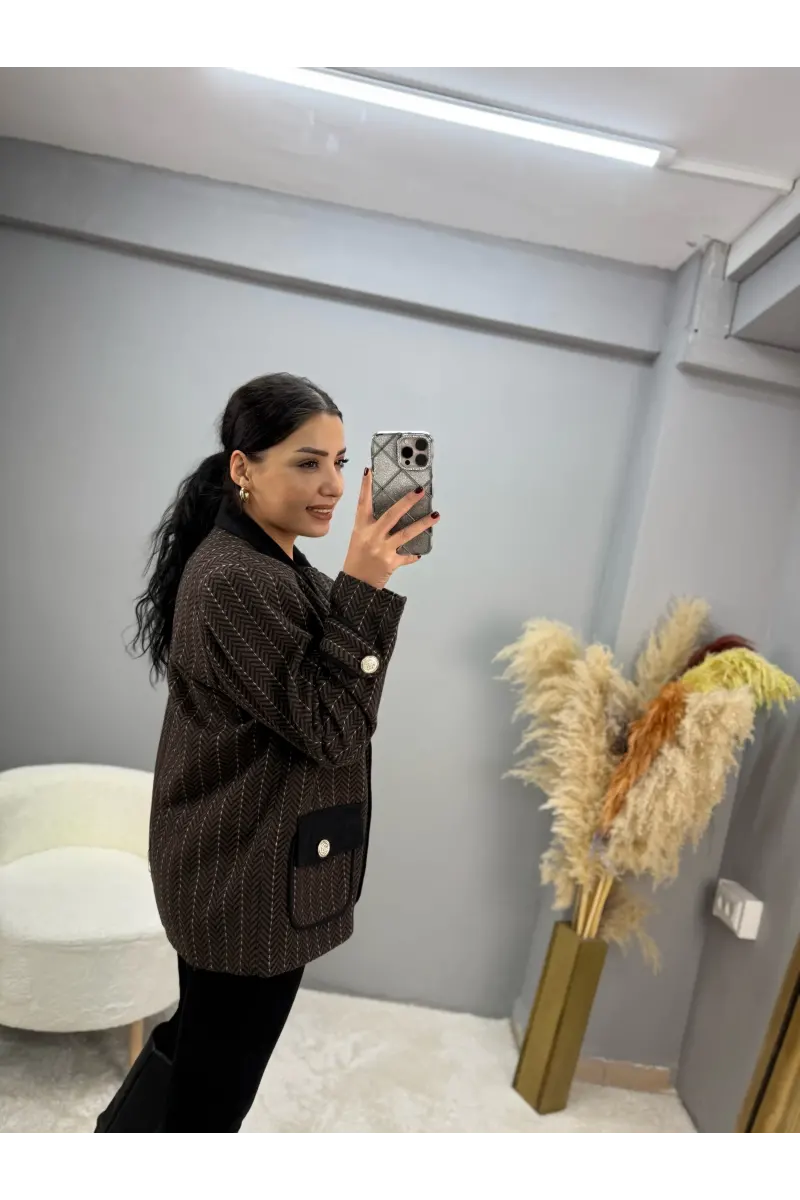 Mrka Muadil Balık Sırtı Blazer Ceket