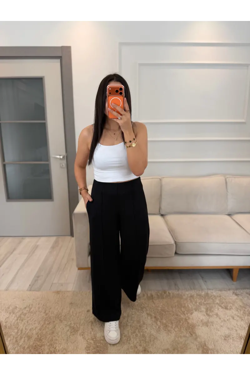 Önü Çımalı Pensli Modal Pantolon