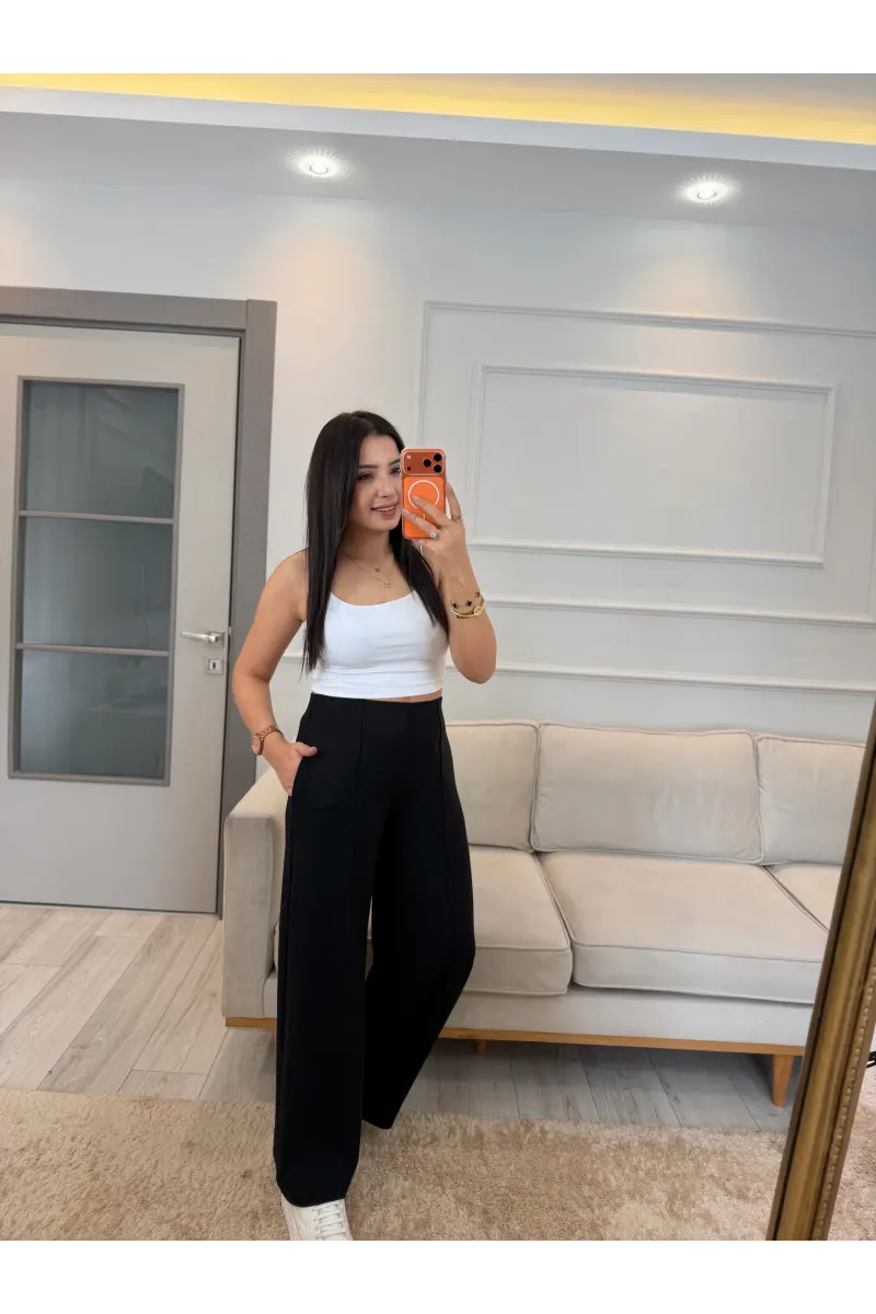 Önü Çımalı Pensli Modal Pantolon