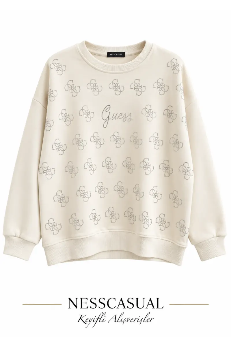 Orj Gues Taşlı Sweatshirt