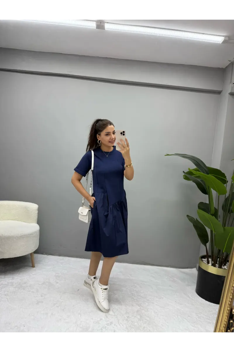 Orj Marka Poplin Mix İnterlok Elbise