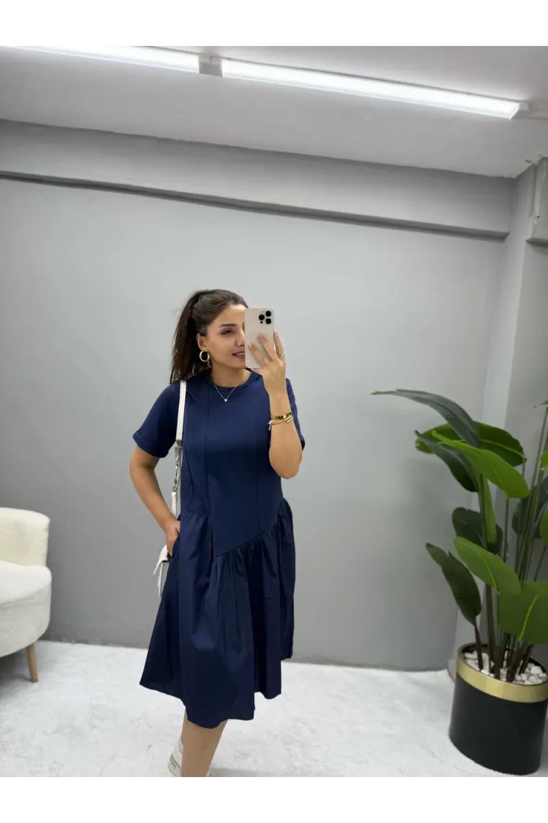Orj Marka Poplin Mix İnterlok Elbise