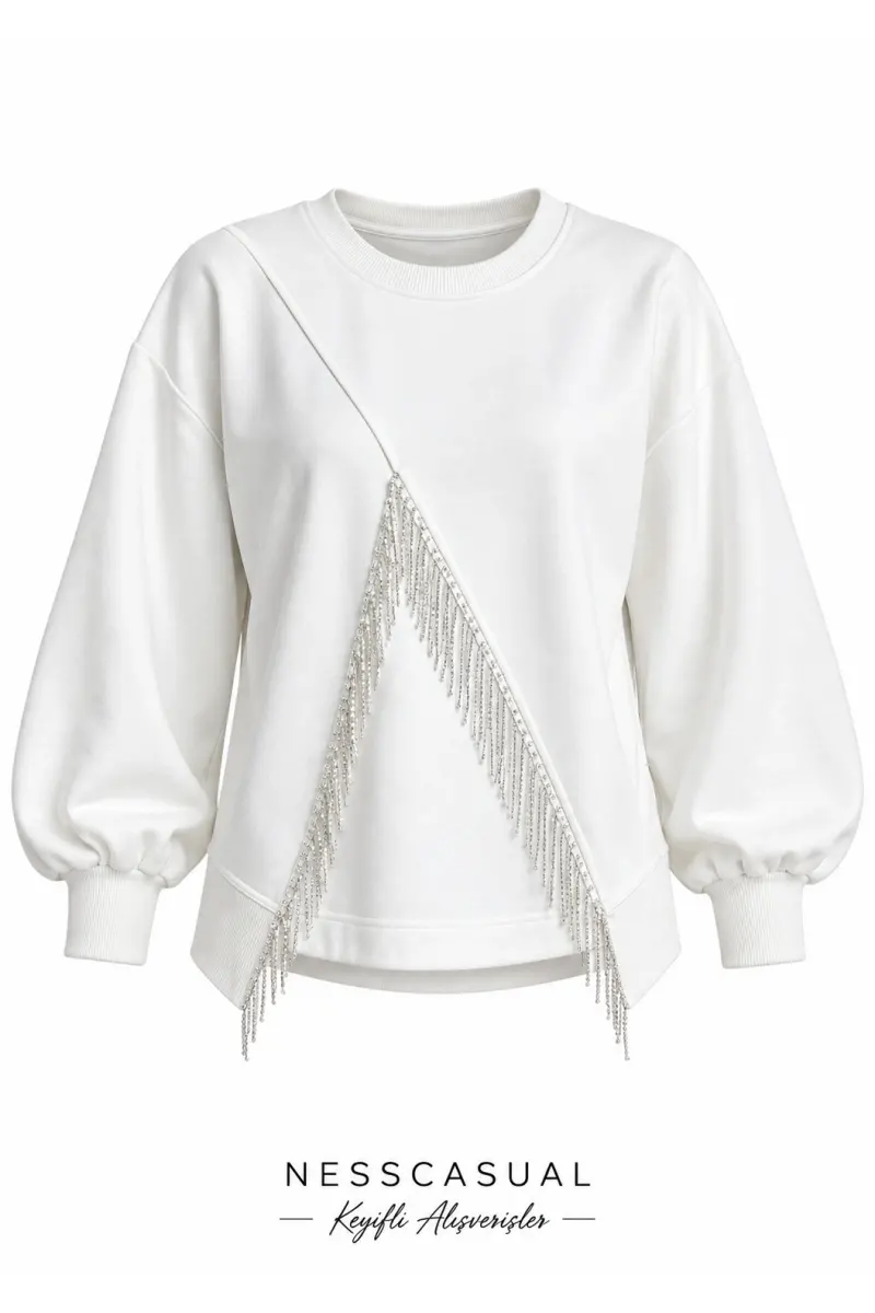 Orj Zra Püskül Detaylı Sweatshirt