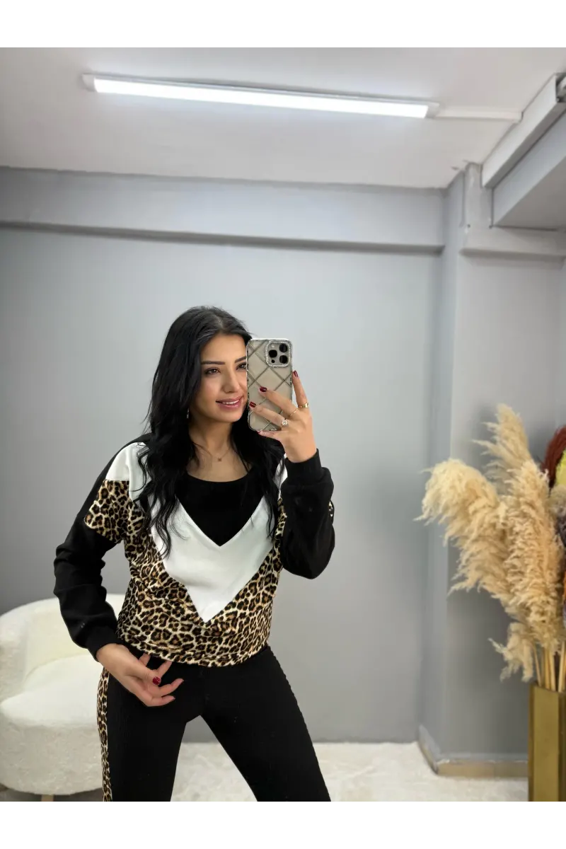 Ottoman Garnili Leopar İkili Takım