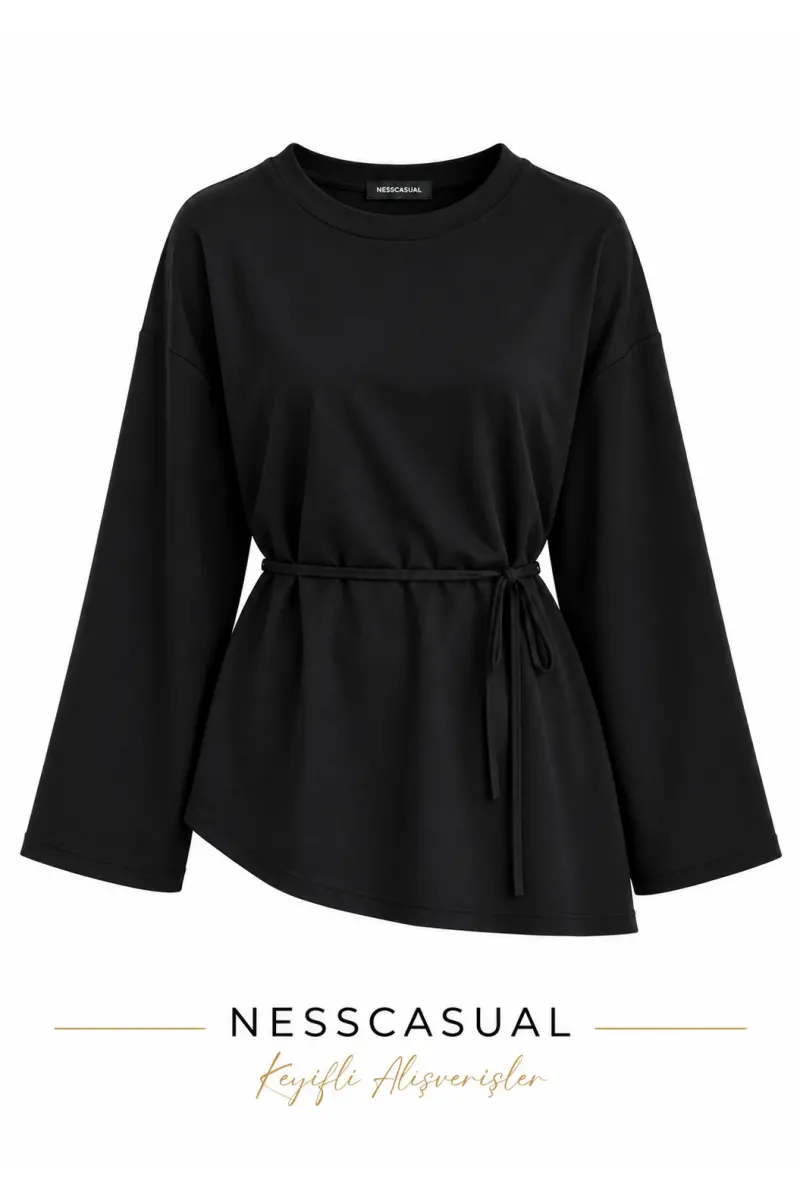 Oysh Bel Bağlamalı Asimetrik Sweatshirt