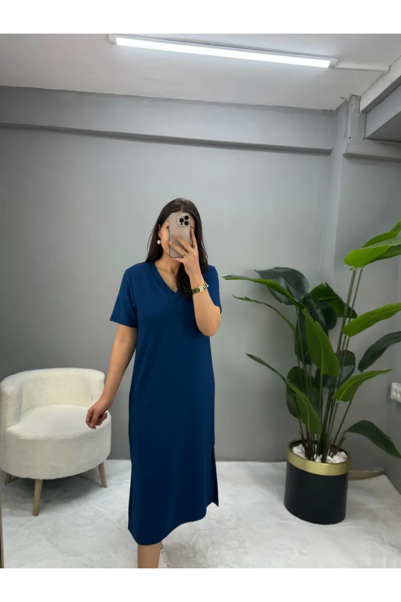 Oysho V Yaka Basic Elbise