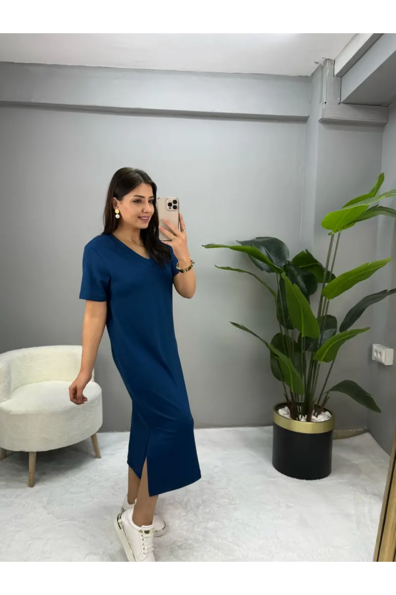 Oysho V Yaka Basic Elbise