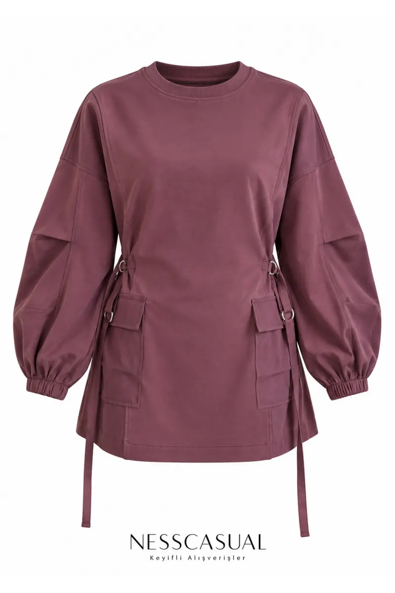 Paraşüt Garnili Sweatshirt