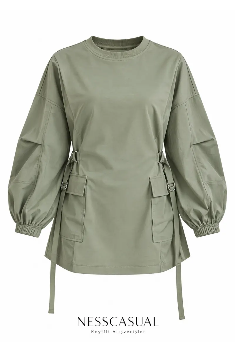 Paraşüt Garnili Sweatshirt