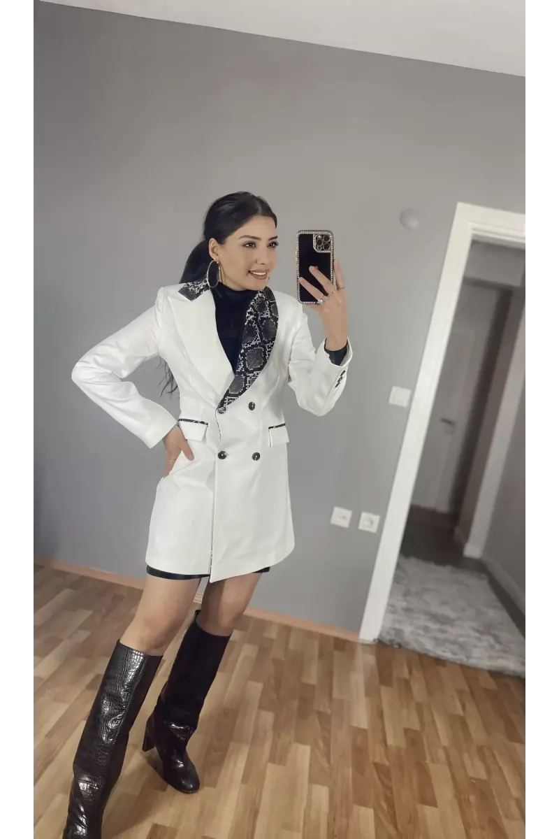 Pios Yaka Leopar Blazer Ceket