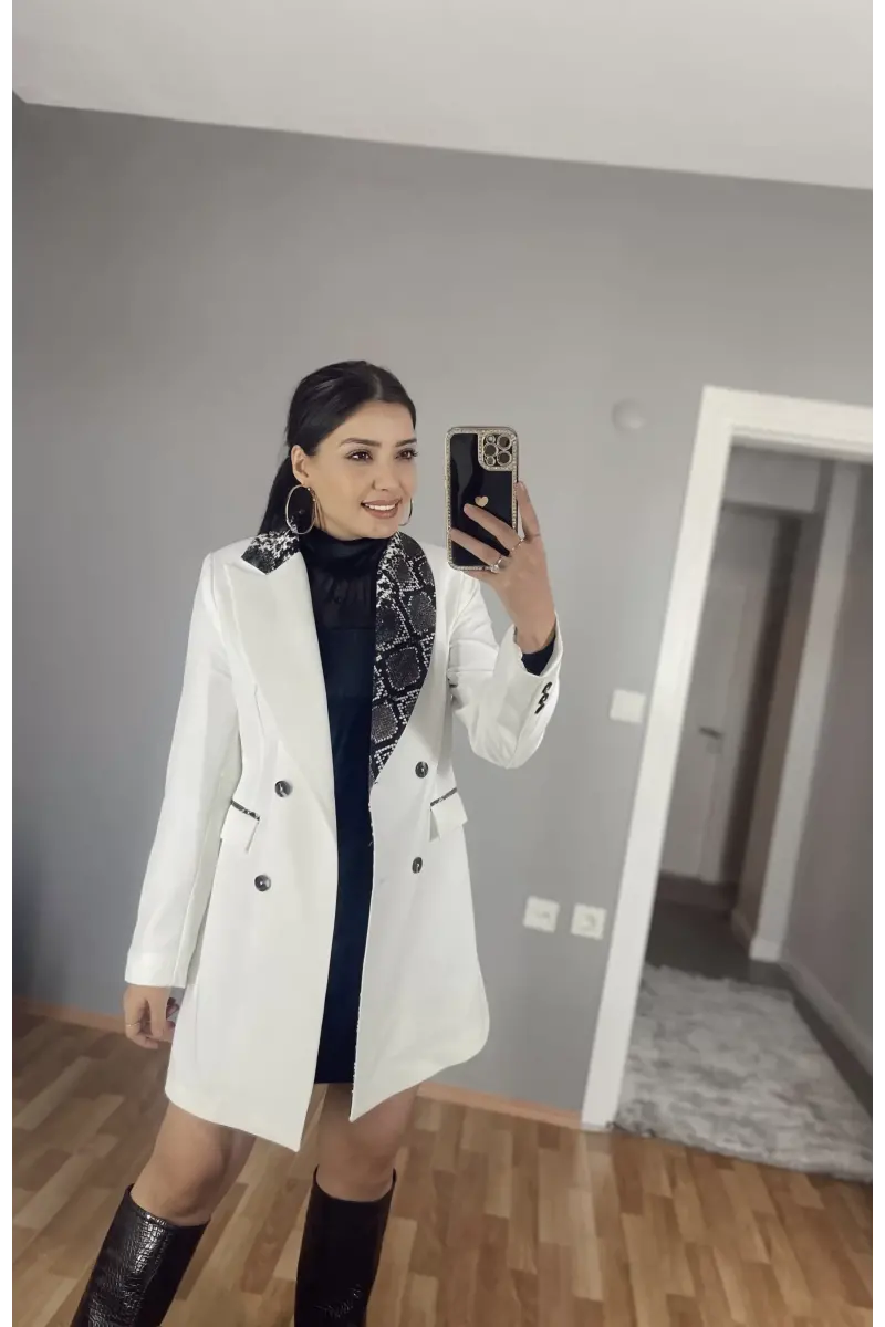 Pios Yaka Leopar Blazer Ceket