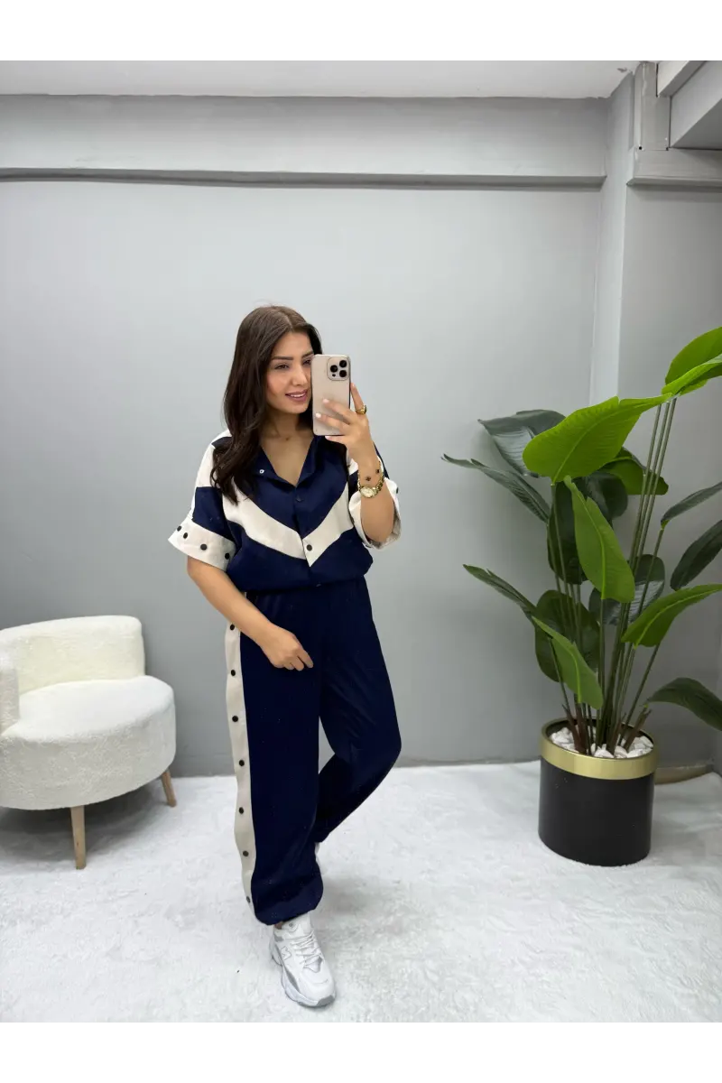 Plaid Premium Çıt Çıtlı İkili Takım
