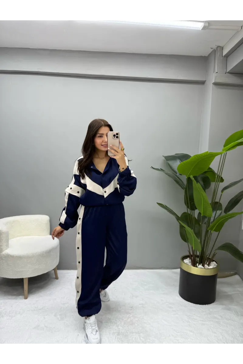 Plaid Premium Çıt Çıtlı İkili Takım