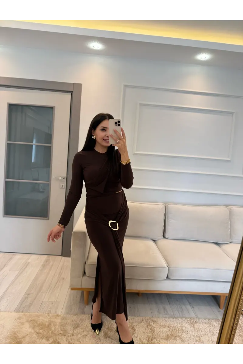 Sandy Tokalı Etek Bluz Takım