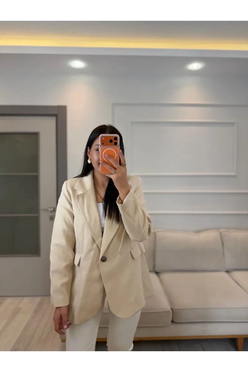 Tek Düğmeli İçi Astarlı Blazer Ceket