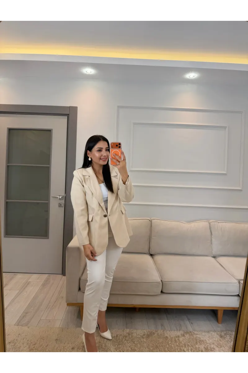 Tek Düğmeli İçi Astarlı Blazer Ceket