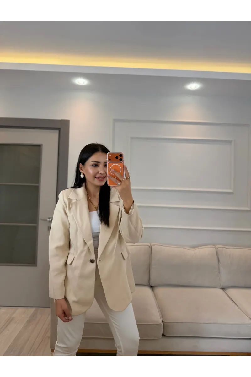 Tek Düğmeli İçi Astarlı Blazer Ceket
