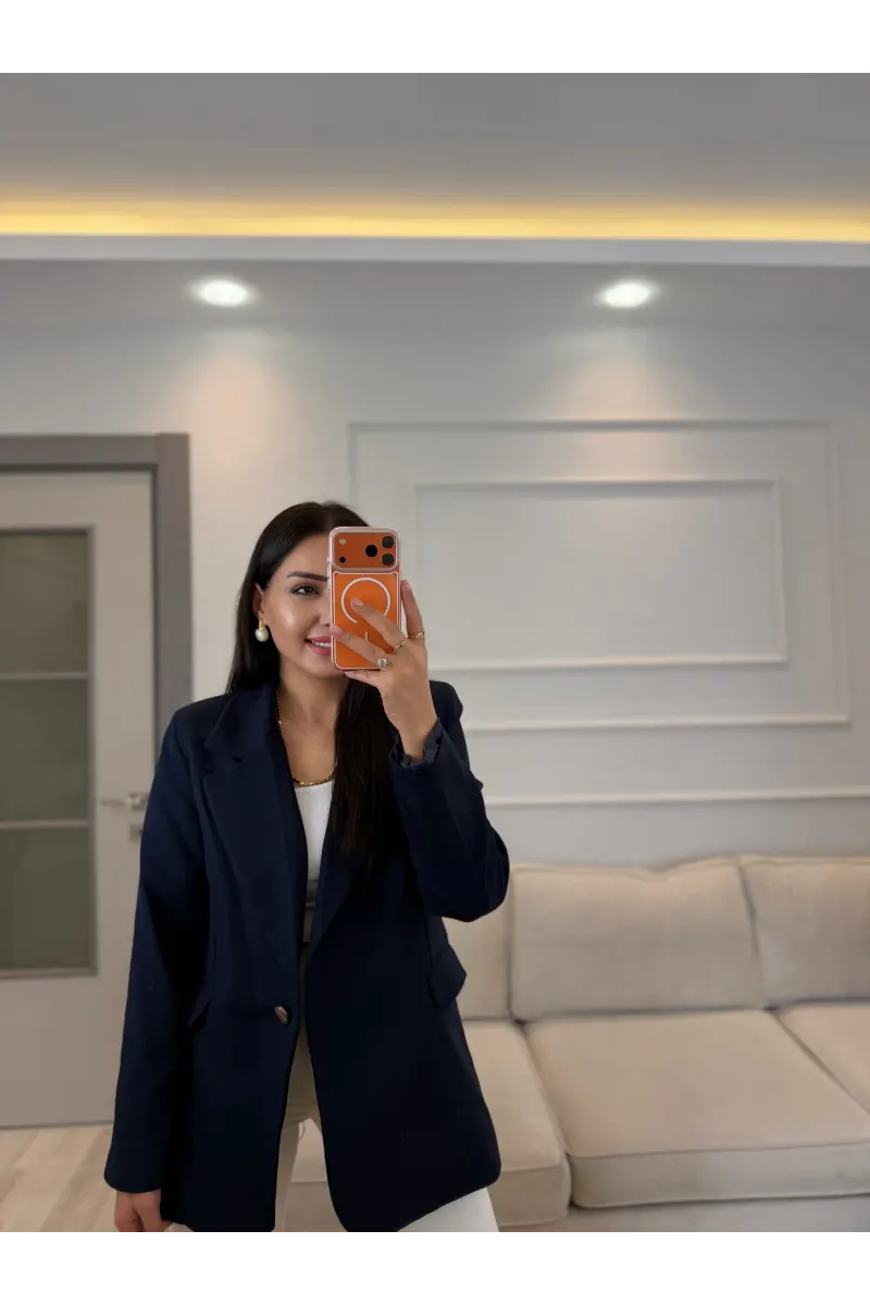 Tek Düğmeli İçi Astarlı Blazer Ceket