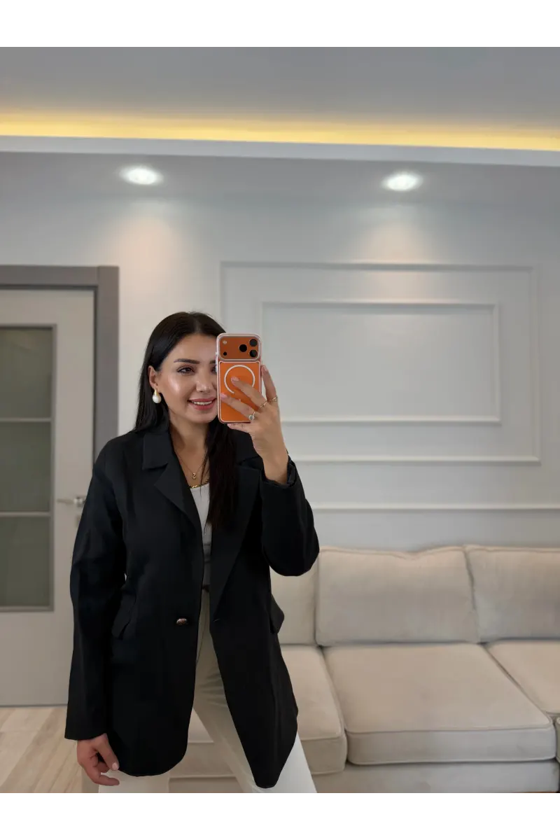 Tek Düğmeli İçi Astarlı Blazer Ceket
