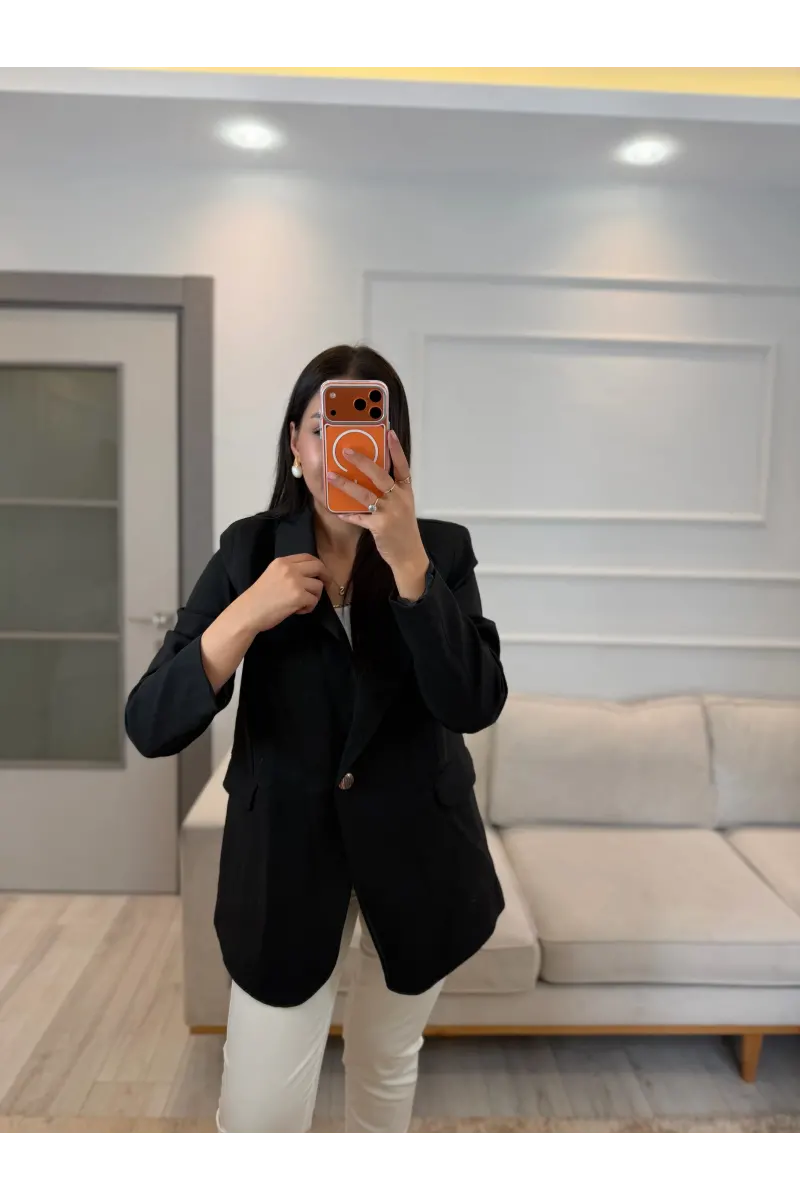 Tek Düğmeli İçi Astarlı Blazer Ceket