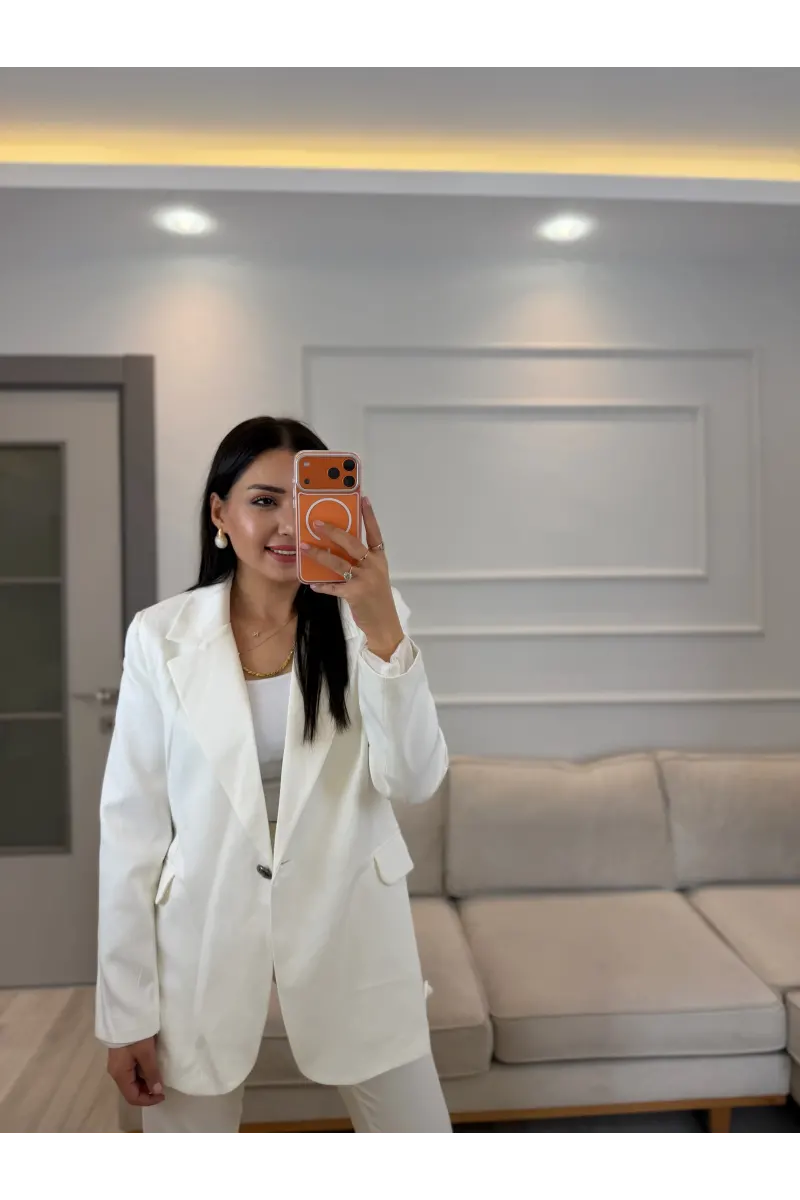 Tek Düğmeli İçi Astarlı Blazer Ceket