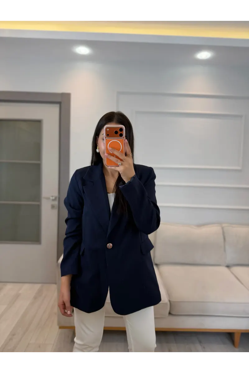 Tek Düğmeli İçi Astarlı Blazer Ceket