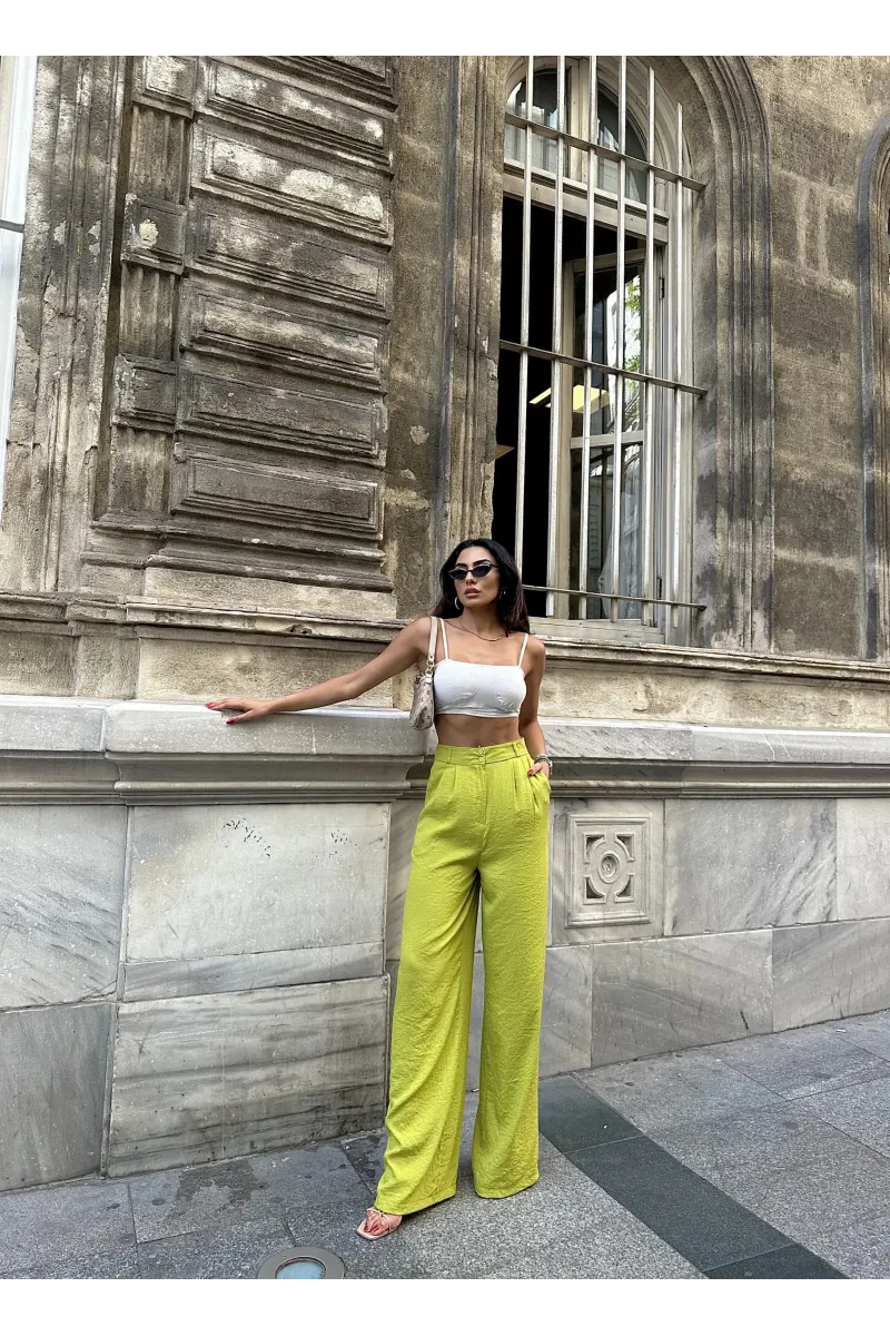 Tensel Kumaş Palazzo Pantolon