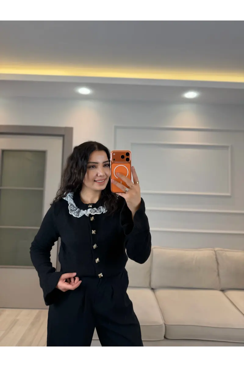 Yaka Güpür Detaylı Hıırka